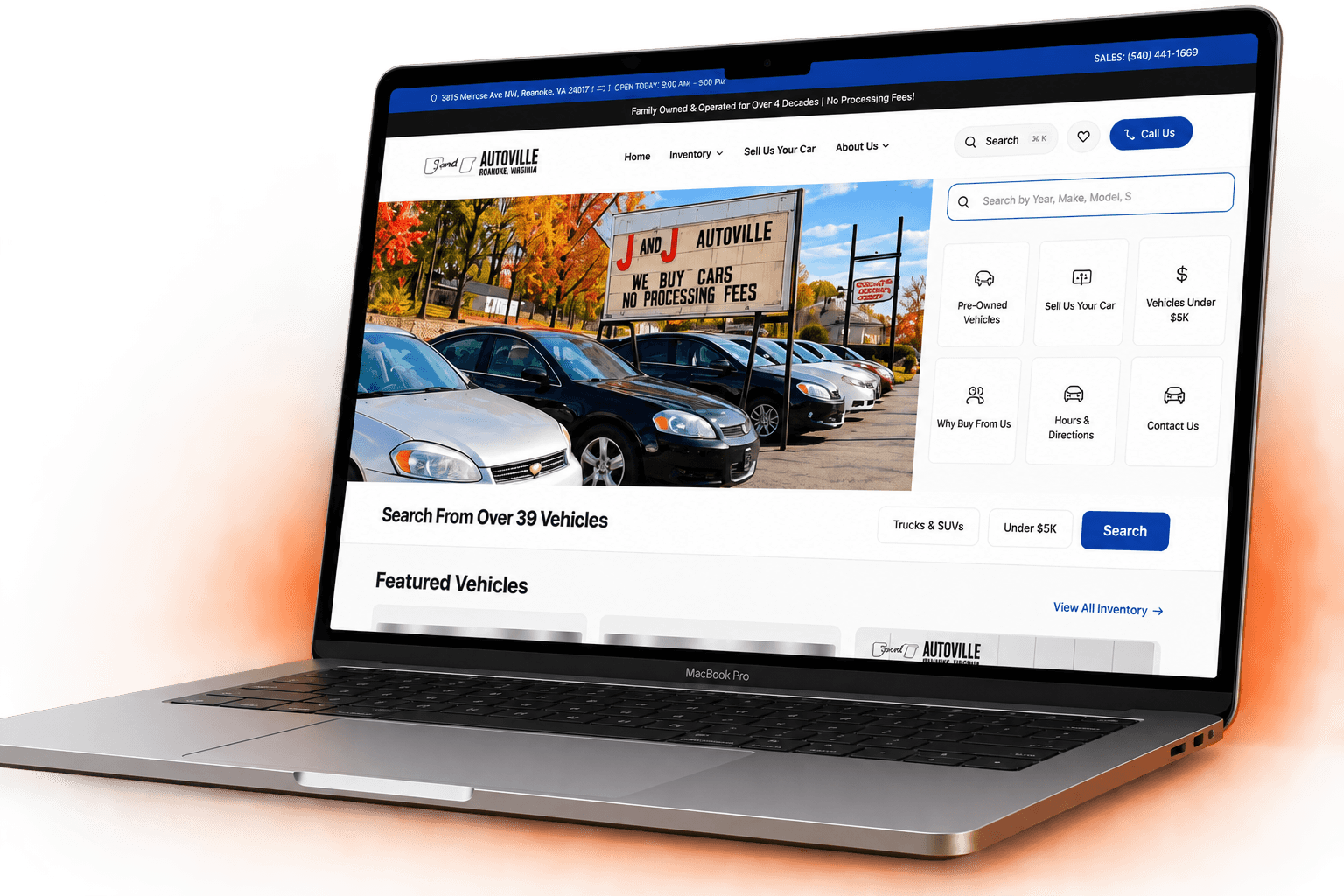 J & J Autoville — a live DealerForge dealership website at jandjautoville.com